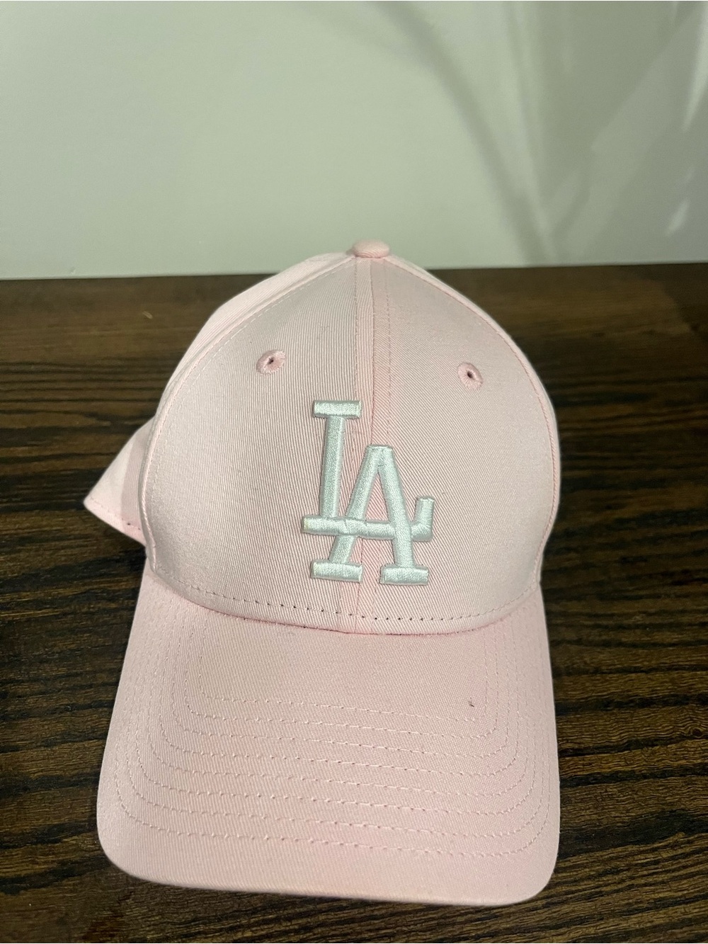 New Era Light Pink LA Logo Cap with White Embroidery